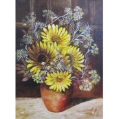 Sunflowers in Terracotta Jug Preview
